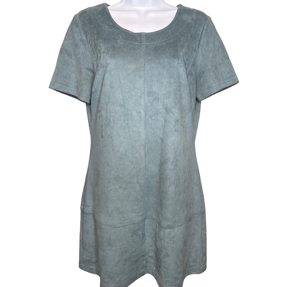 Lord & Taylor Design Lab Womens Faux Suede Sheath Mini Dress Sz M Parisian Chic‎